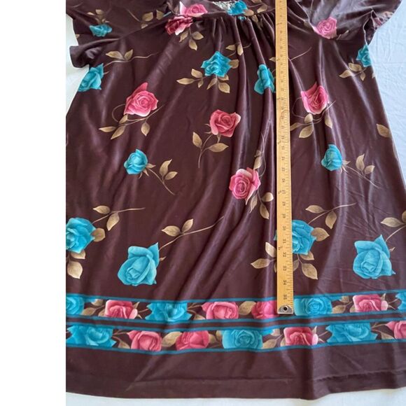 Vintage House MooMoo Roses Floral With Pockets House Lounger Dress SIZE 2X - Picture 9 of 9